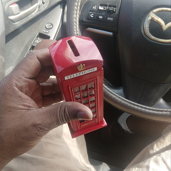 England London Red Phone Box Telephone Booth Kiosk Coin Money Saving Piggy Bank - Picture 5 of 6